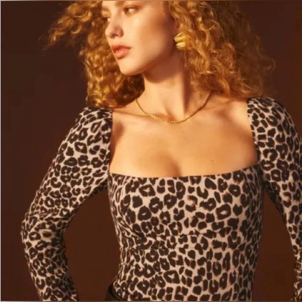 Reformation Demi Top Leopard NWT